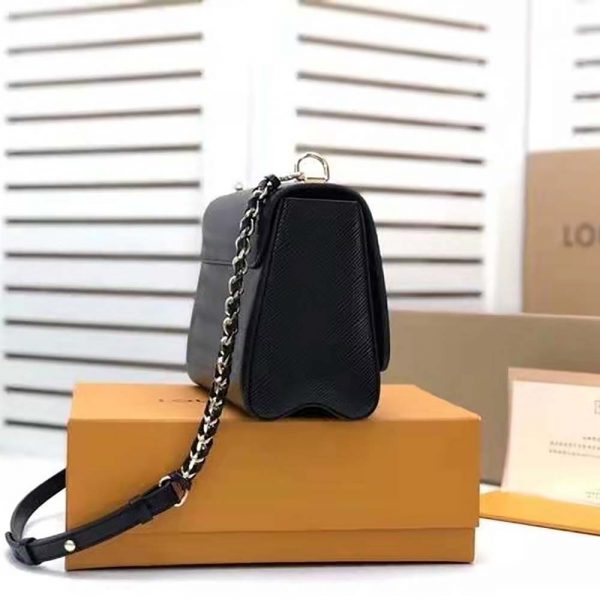 Louis Vuitton LV Women Twist MM Handbag M57517 in Grained Epi Calfskin-Black (2)