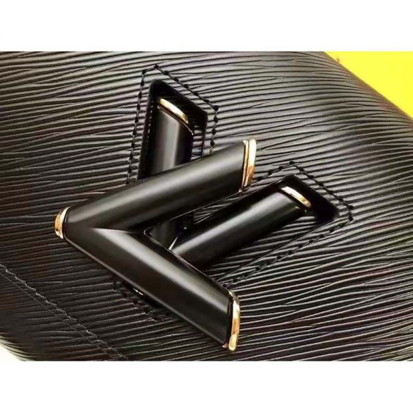 Louis Vuitton LV Women Twist MM Handbag M57517 in Grained Epi Calfskin-Black (5)