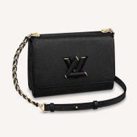 Louis Vuitton LV Women Twist MM Handbag M57517 in Grained Epi Calfskin-Black (6)