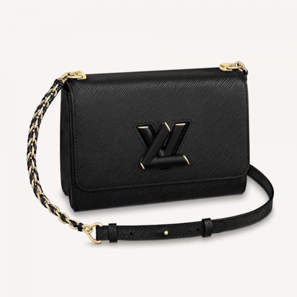 Louis Vuitton LV Women Twist MM Handbag M57517 in Grained Epi Calfskin-Black (6)