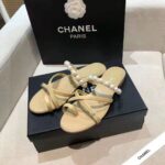 Chanel Women Mules Kid Suede & Pearls Beige 1.5 cm Heel – Bild 5