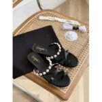 Chanel Women Mules Kid Suede Pearls & Strass Black 1.5 cm Heel - Bild 9