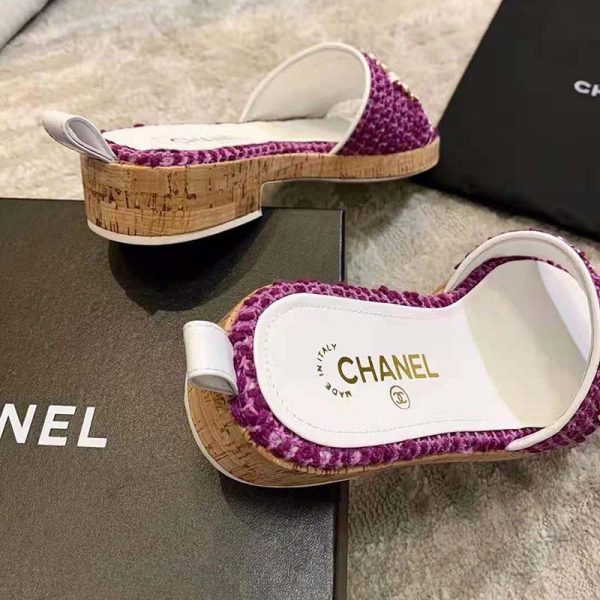 Chanel Women Mules Kid Suede & Pearls Beige 1.5 cm Heel (5)