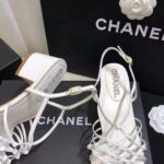 Chanel Women Sandals Lambskin White 5 cm Heel - Imagen 7
