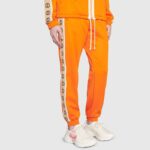 Gucci GG Men's Rhyton Print Leather Sneaker Ivory Leather Red Disk Print - Image 7