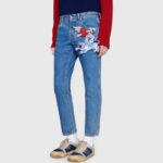 Gucci GG Men's Screener GG Sneaker White Leather Blue Mini GG Fabric – Bild 7