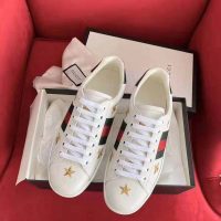 Gucci GG Unisex Ace Embroidered Sneaker Green and Red Web