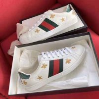 Gucci GG Unisex Ace Embroidered Sneaker Green and Red Web