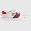Gucci GG Unisex Ace Sneaker Cat Green Red Web Gucci Cat Embroidery