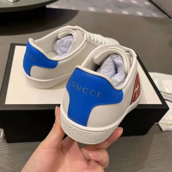 Gucci GG Unisex Ace Sneaker with Interlocking G White Leather 1.5 cm Heel (11)