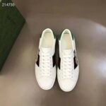Gucci GG Unisex Bananya Ace Sneaker White Leather with Green and Red Web - Image 5