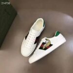 Gucci GG Unisex Bananya Ace Sneaker White Leather with Green and Red Web - Image 4