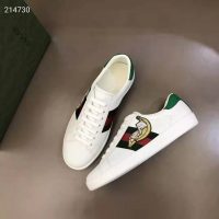 Gucci GG Unisex Bananya Ace Sneaker White Leather with Green and Red Web