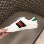 Gucci GG Unisex Bananya Ace Sneaker White Leather with Green and Red Web - Image 9