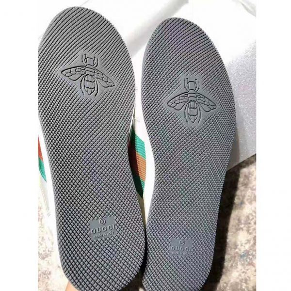 Gucci GG Unisex Screener Leather Sneaker Off-White Leather White Nylon (8)