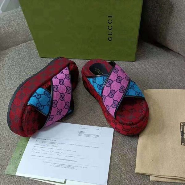 gucci multicolor platform sandals