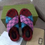 Gucci GG Women GG Multicolor Platform Sandal Light Blue and Blue GG Canvas - Image 2