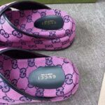 Gucci GG Women GG Multicolor Platform Sandal Pink and Blue GG Canvas - Image 9