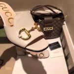 Gucci GG Women Slide Sandal with Horsebit White Leather 8 cm Heel – Image 9