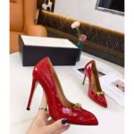 Gucci GG Women's Leather Pump with Chain Red Leather 9 cm Heel - Image 9