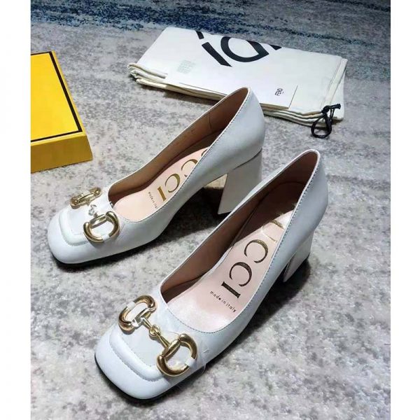 gucci mid heel pump with horsebit