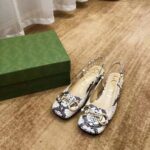 Gucci GG Women's Mid-Heel Slingback with Horsebit Python Print Leather 6 cm Heel - Image 4