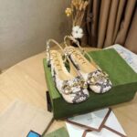 Gucci GG Women's Mid-Heel Slingback with Horsebit Python Print Leather 6 cm Heel - Image 2