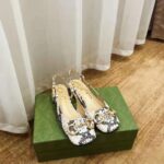 Gucci GG Women's Mid-Heel Slingback with Horsebit Python Print Leather 6 cm Heel - Image 3