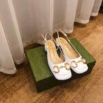 Gucci GG Women's Mid-Heel Slingback with Horsebit White Leather 6 cm Heel - Image 2