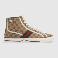 Gucci Men’s Gucci Tennis 1977 High Top Sneaker Beige Original GG Canvas