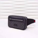 Gucci Unisex GG Black Belt Bag Black/Grey Soft GG Supreme - Image 3