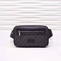Gucci Unisex GG Black Belt Bag Black/Grey Soft GG Supreme