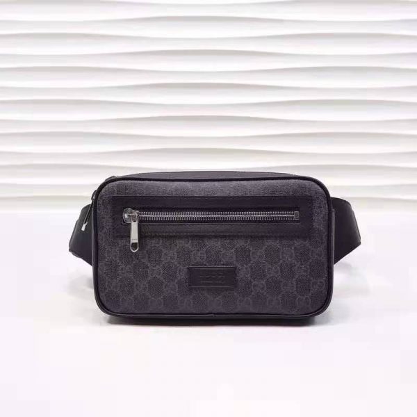 Gucci Unisex GG Black Belt Bag BlackGrey Soft GG Supreme (12)