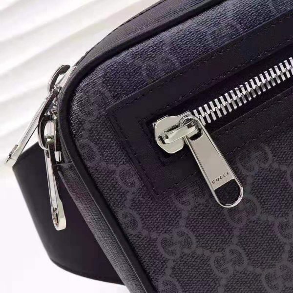 Gucci Unisex GG Black Belt Bag BlackGrey Soft GG Supreme (4)