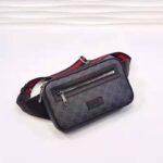 Gucci Unisex GG Black Belt Bag Black/Grey Soft GG Supreme - Image 6