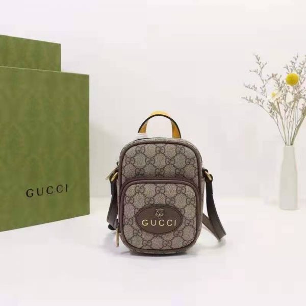 Gucci Unisex Neo Vintage Mini Bag Beige Ebony GG Supreme Canvas (2)