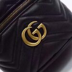 Gucci Women GG Marmont Cosmetic Case Black Matelassé Chevron Leather - Image 7