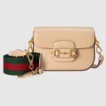 Gucci Women Gucci Horsebit 1955 Mini Bag Leather Green Red Web-Beige