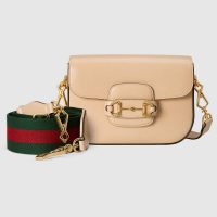 Gucci Women Gucci Horsebit 1955 Mini Bag Leather Green Red Web-White