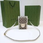 Gucci Women Horsebit 1955 Mini Bag Beige Ebony GG Supreme Canvas - Image 4