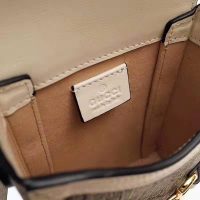 Gucci Women Horsebit 1955 Mini Bag Beige Ebony GG Supreme Canvas