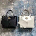 Gucci Women Medium Tote with Double G White Leather - Image 6