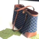 Gucci Women Ophidia GG Medium Tote Double G Organic GG Jacquard Denim – Bild 7