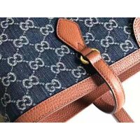 Gucci Women Ophidia GG Medium Tote Double G Organic GG Jacquard Denim