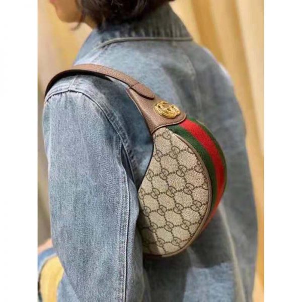 Gucci Women Ophidia GG Mini Bag Beige Ebony GG Supreme Canvas (5)