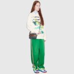 Gucci Women Ophidia GG Mini Bag Jacquard Denim Brown Leather Double G – Bild 10