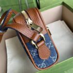 Gucci Women Ophidia GG Mini Bag Jacquard Denim Brown Leather Double G – Bild 5