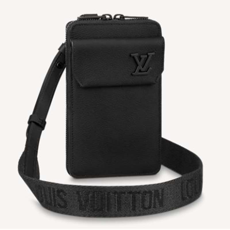 [Authentic] Louis Vuitton Pochette Cles Aerogram Leather Key Pouch  M81031--BLACK