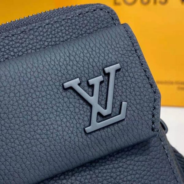 Louis Vuitton LV Unisex Aerogram Phone Pouch Black Grained Calf Cowhide Leather (3)