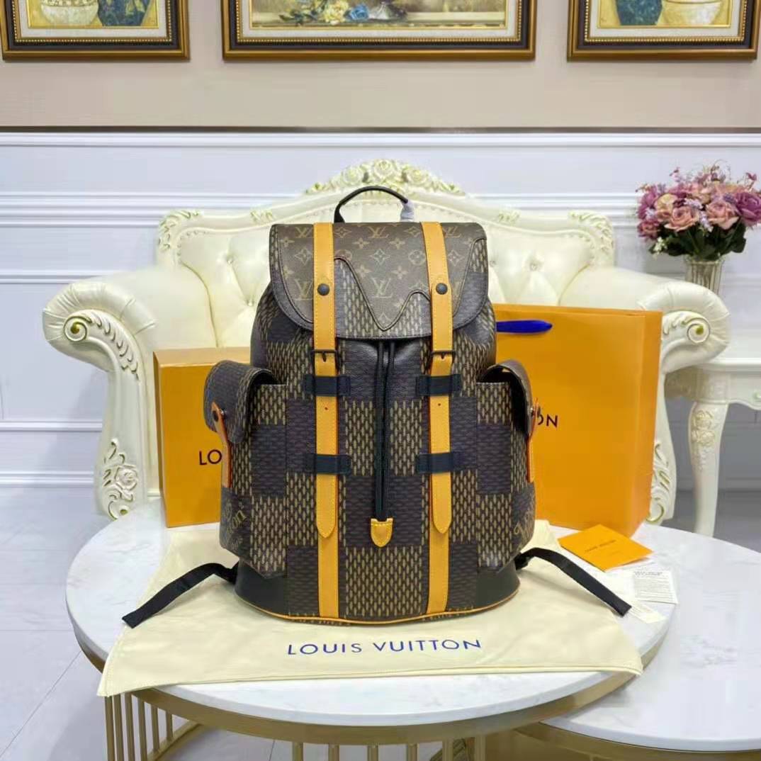 Louis Vuitton x Nigo Christopher Backpack Damier Ebene Giant PM Brown in  Coated Canvas with Black-tone - US